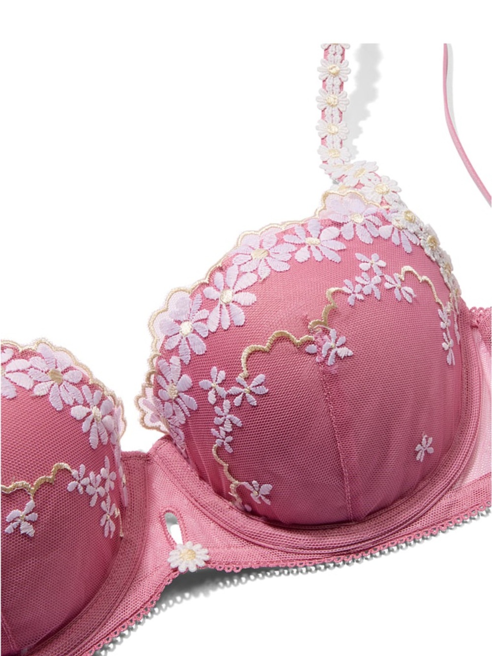PINK Victoria's Secret Pink Floral Embroidered Underwire Bra - Picture 2 of 4
